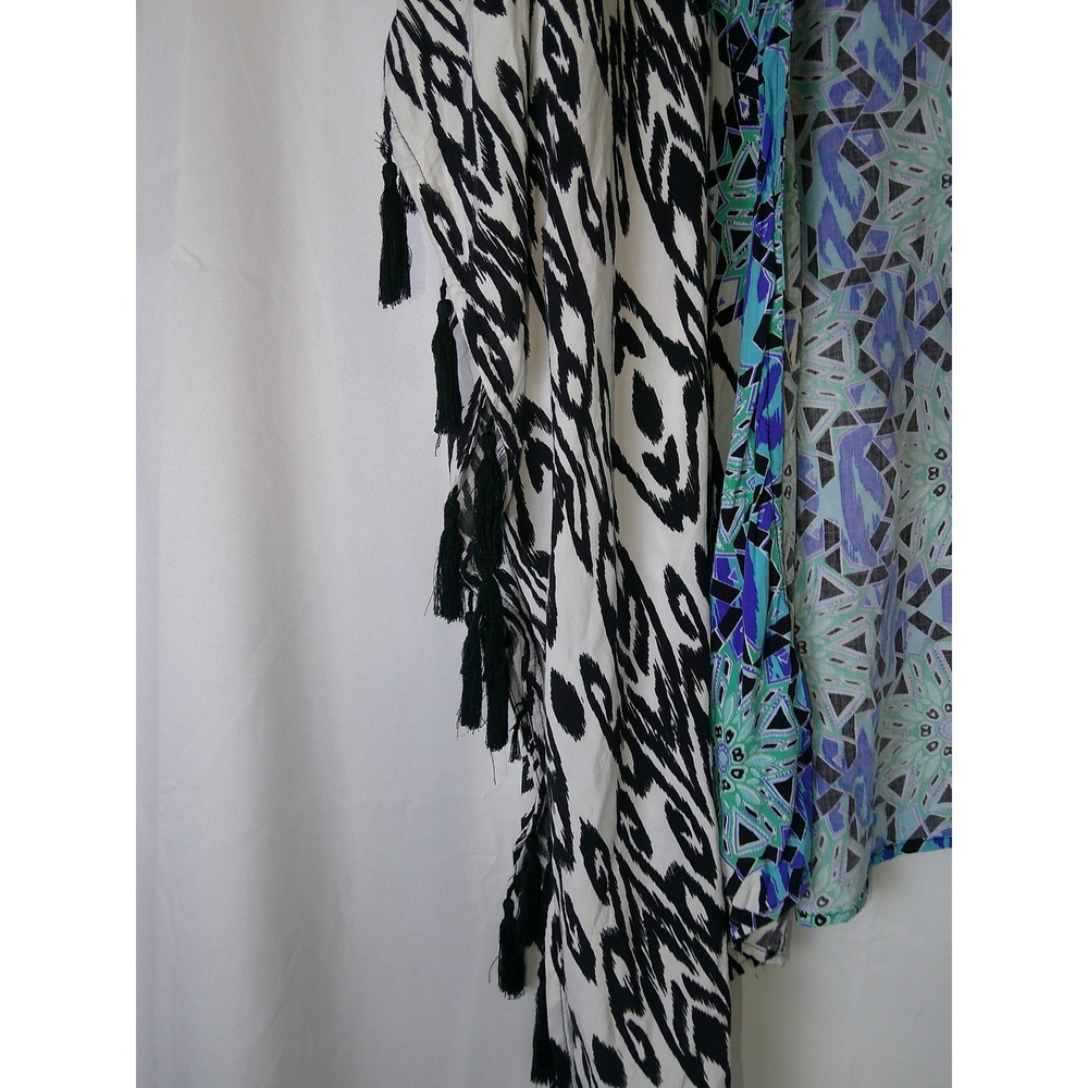 Ruby Rd Woman 2X Geometric Print Tassel Kimono Kaftan Top - Picture 5 of 5